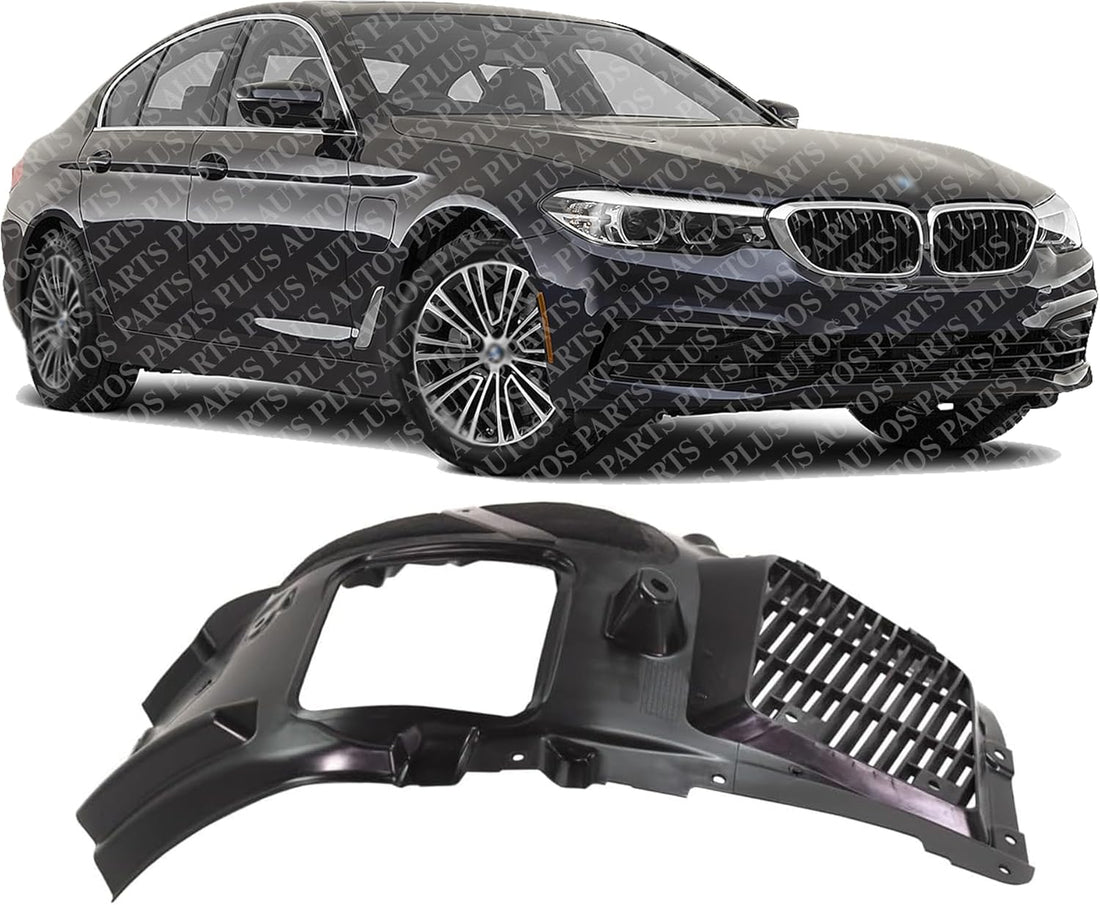 Front Fender Liner Middle Section Right Passenger Side Direct Replacement Compatible With 2017-2023 BMW 5-Series BM1249157 51717340786