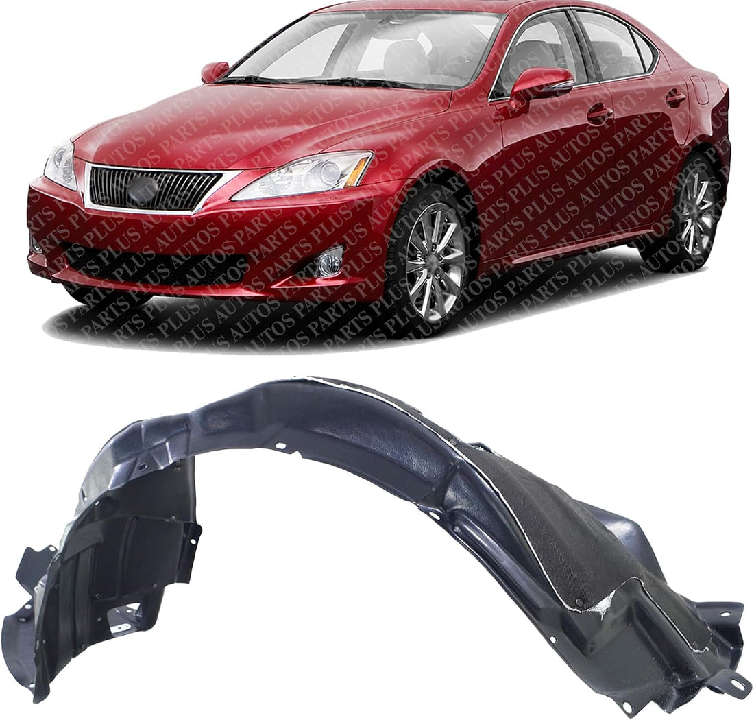 Front Fender Liner Left Driver Side Direct Replacement Compatible With 2009-2010 Lexus IS250 / IS350 LX1248115 5380653040