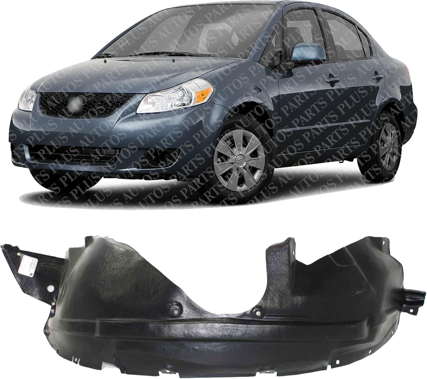 Front Fender Liner Left Driver Side Direct Replacement Compatible With 2007-2009 Suzuki SX4 SZ1248118 7232280J00