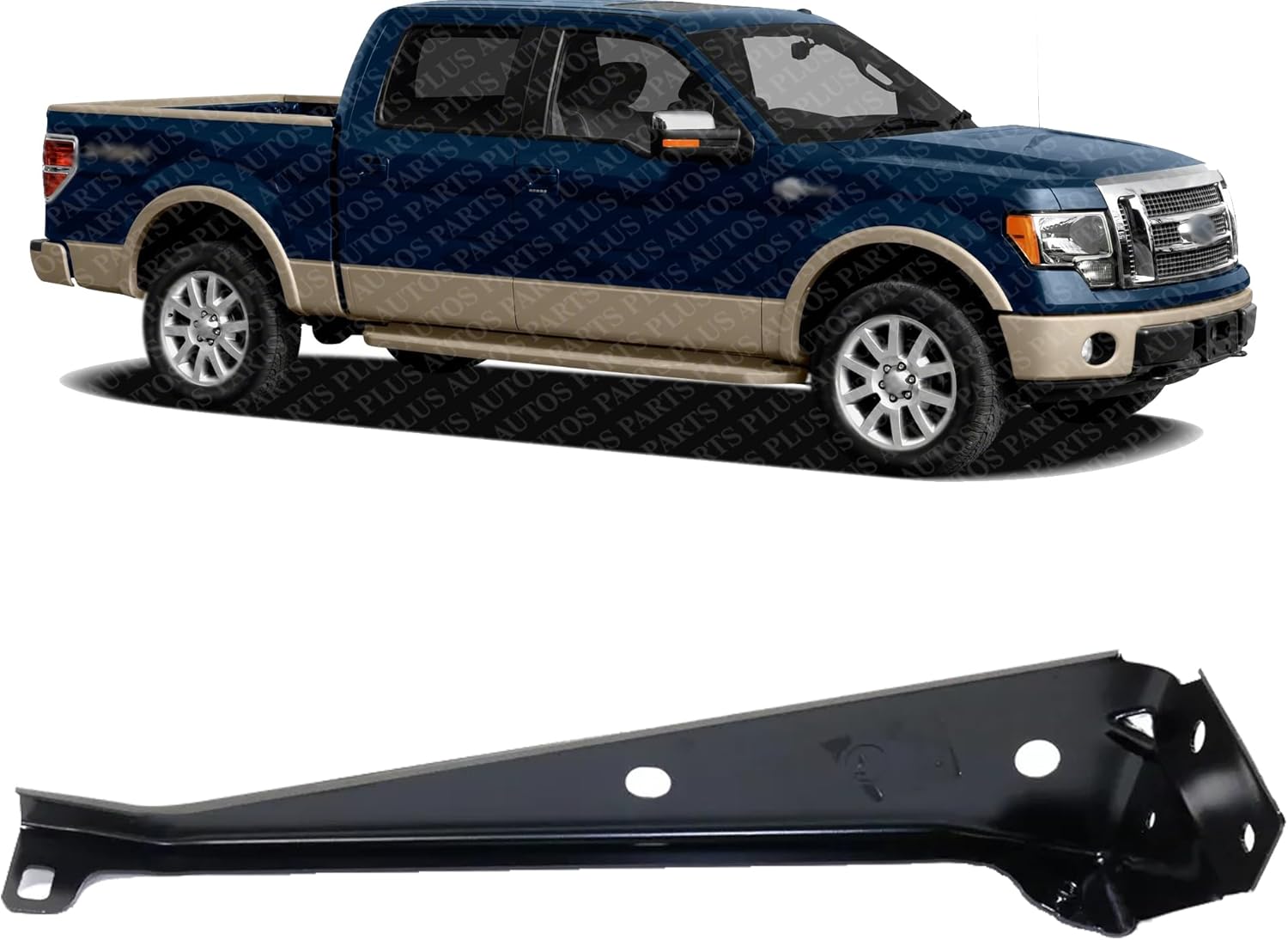 Front Grille Bracket Steel Right Passenger Side Direct Replacement Compatible With 2009-2014 Ford F-150 FO1207125 9L3Z8182A