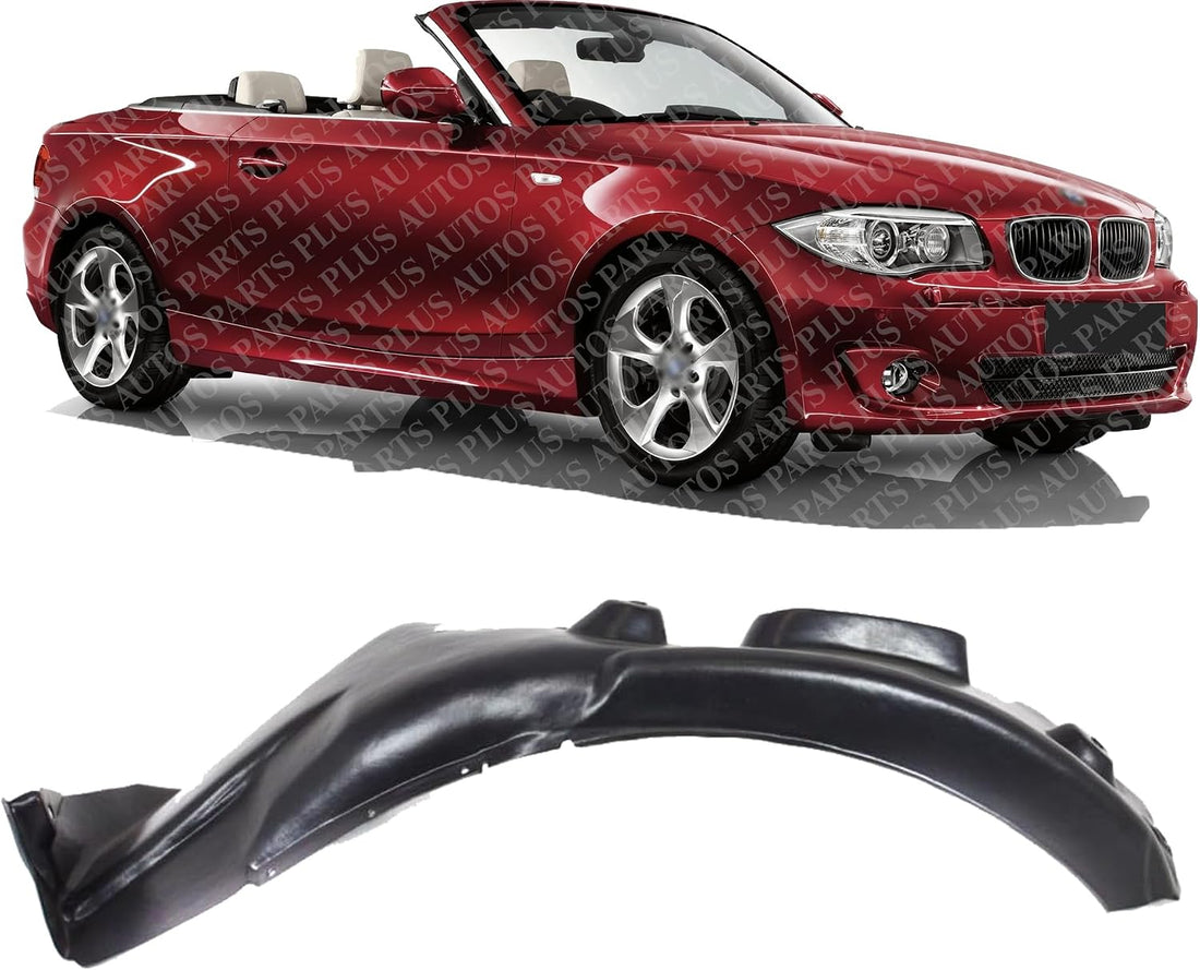 Front Fender Liner Rear Section Left Driver Side Direct Replacement Compatible With 2008-2013 BMW 1-Series BM1249105 51717166244