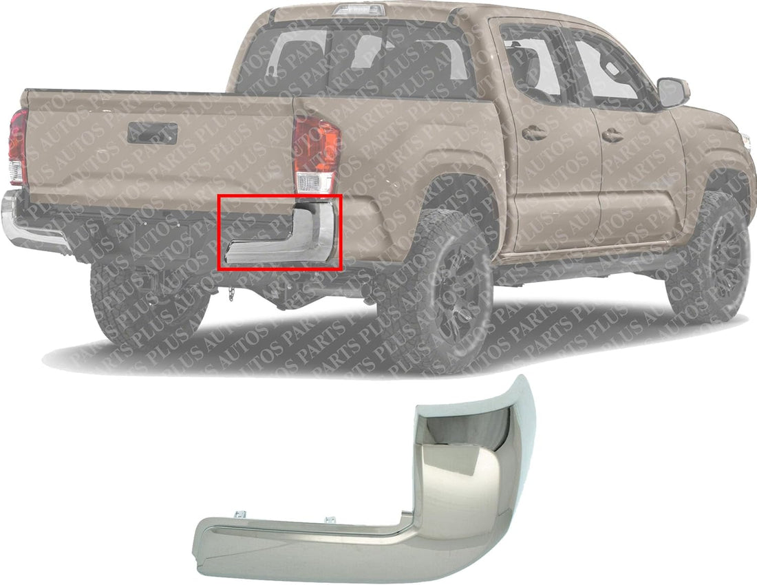 Rear Bumper End Cap Chrome Right Passenger Side Direct Replacement Compatible With 2016-2023 Toyota Tacoma TO1105131 5215504020