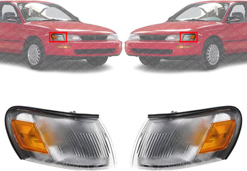 Set Of 2 Front Corner Light Assembly Left Driver & Right Passenger Side Direct Replacement Compatible With 1993-1997 Toyota Corolla TO2550106 TO2551106 8161012600 8162012600