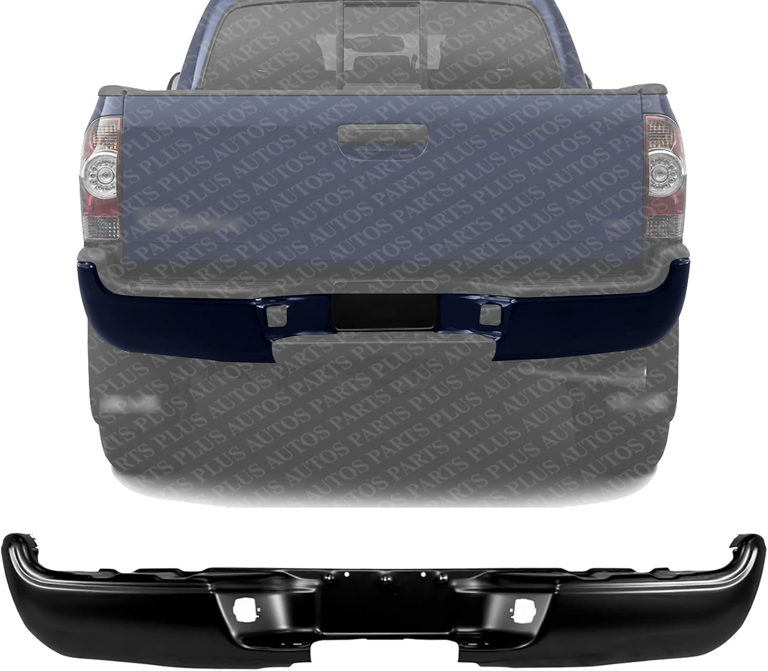 Step Bumper Face Bar Only Primed Steel Fleetside Direct Replacement Compatible With 2005-2015 Toyota Tacoma TO1102241 5215104051