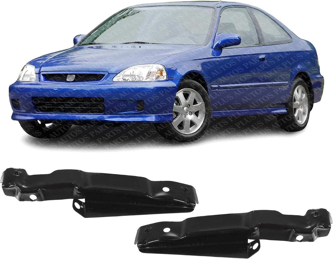 Set of 2 Front Bumper Stay Brackets Left Driver & Right Passenger Side Direct Replacement Compatible with 1996-2000 Honda Civic HO1067103 HO1066103 71142S01A00ZZ 71192S01A00ZZ