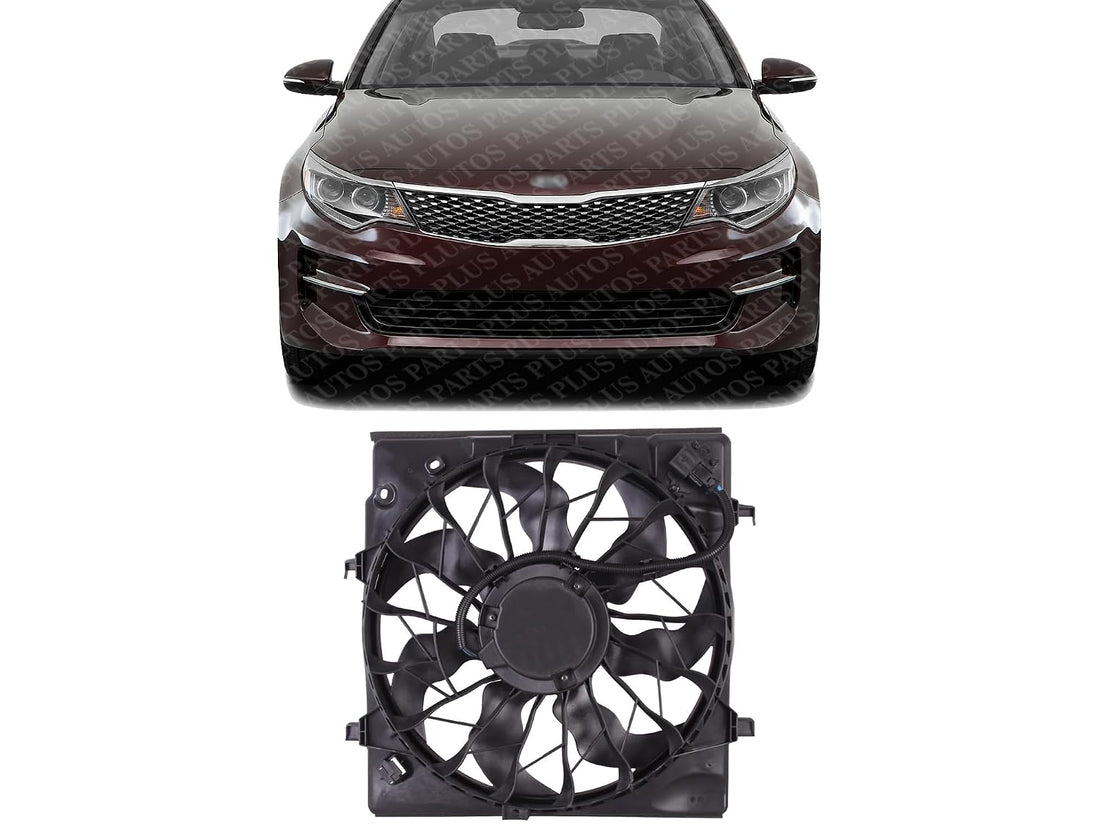 Front Radiator Cooling Fan Assembly Plastic Direct Replacement Compatible with 2016-2020 Kia Optima KI3115147 25380D5280