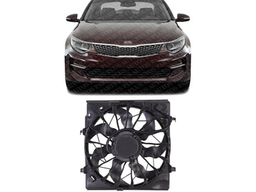 Front Radiator Cooling Fan Assembly Plastic Direct Replacement Compatible with 2016-2020 Kia Optima KI3115147 25380D5280