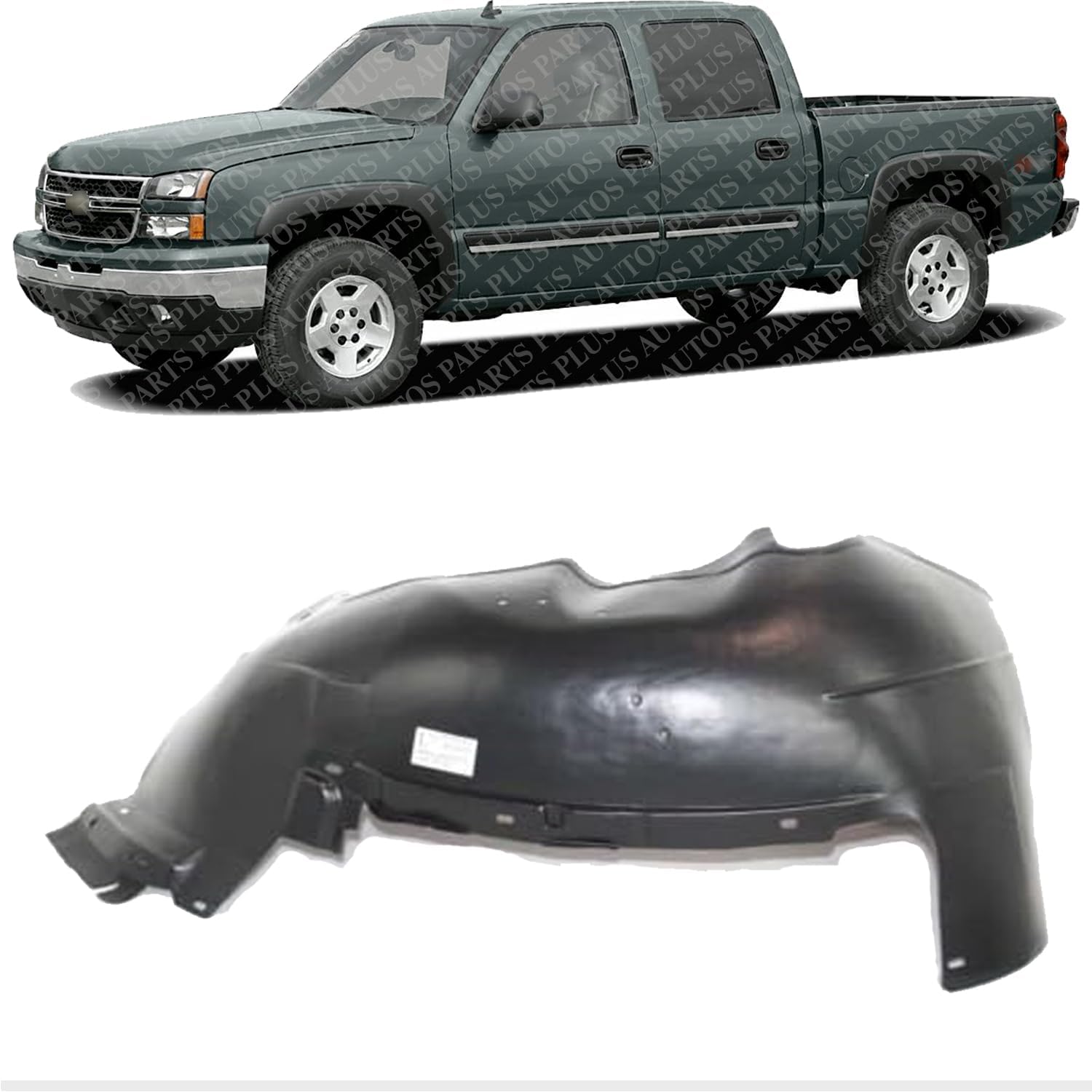 Front Fender Liner Left Driver Side Direct Replacement Compatible With 1999-2006 Chevrolet Silverado/GMC Sierra 1500 2500 GM1246110 15186612 15132712