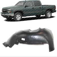 Front Fender Liner Left Driver Side Direct Replacement Compatible With 1999-2006 Chevrolet Silverado/GMC Sierra 1500 2500 GM1246110 15186612 15132712