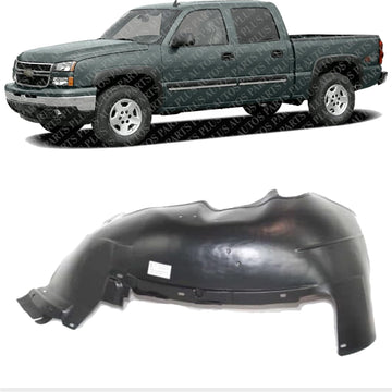 Front Fender Liner Left Driver Side Direct Replacement Compatible With 1999-2006 Chevrolet Silverado/GMC Sierra 1500 2500 GM1246110 15186612 15132712