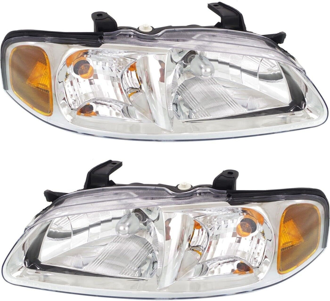 Set Of 2 Front Headlight Assembly Right Passenger & Left Driver Side Direct Replacement Compatible With 2000-2003 Nissan Sentra NI2503129 NI2502129 260105M026 260605M026