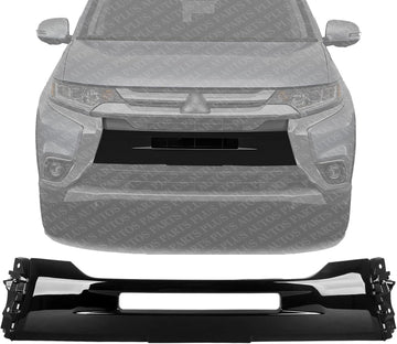 Front Bumper Grille Primed Plastic Direct Replacement Compatible With 2016-2018 Mitsubishi Outlander MI1036110 6400J047