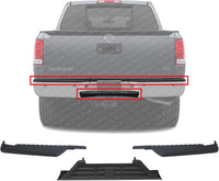 Rear Bumper Step Pad Center + Right Passenger & Left Driver Side Textured Plastic Direct Replacement Compatible With 2004-2015 Nissan Titan NI1196100 NI1197100 NI1191100 850637S200