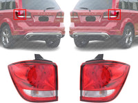 Set Of 2 Tail Light Outer Assembly Chrome Interior Left Driver & Right Passenger Side Direct Replacement Compatible With 2009-2020 Dodge Journey CH2805105 CH2804105 68078464AD
