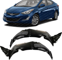 Set Of 2 Front Fender Liner Right Passenger & Left Driver Side Direct Replacement Compatible With 2014-2016 Hyundai Elantra HY1249133 HY1248133 868123X700 868113X700