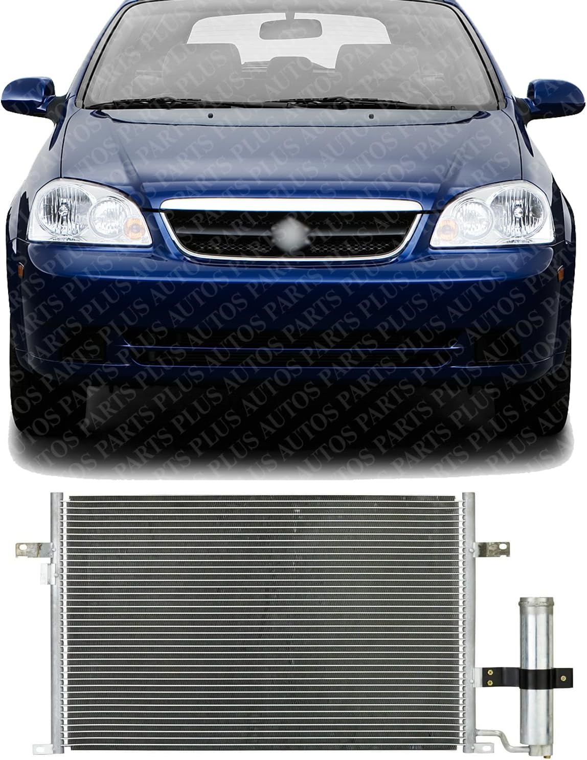 Front A/C Condenser Aluminum Core Direct Replacement Compatible With 2004-2008 Suzuki Forenza GM3030280 9531085Z02