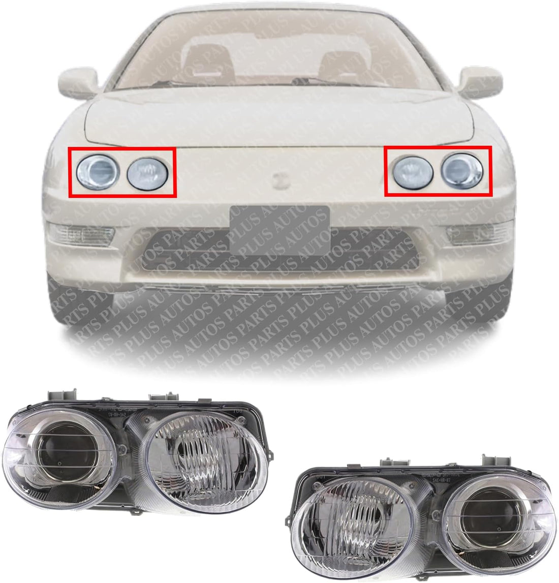 t Of 2 Front Headlights Lens And Housing Right Passenger & Left Driver Side Direct Replacement Compatible With 1998-2001 Acura Integra AC2502104 AC2503104 33151ST7A03 33101ST7A03