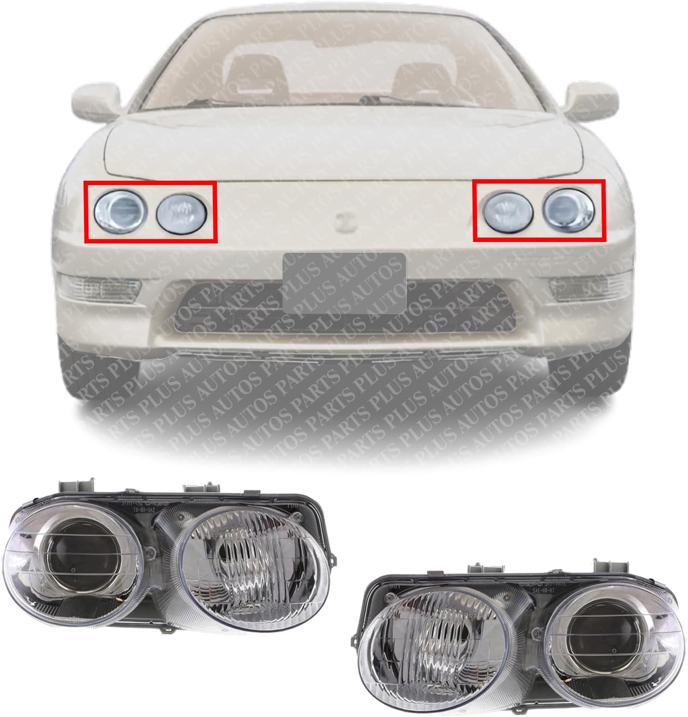 t Of 2 Front Headlights Lens And Housing Right Passenger & Left Driver Side Direct Replacement Compatible With 1998-2001 Acura Integra AC2502104 AC2503104 33151ST7A03 33101ST7A03