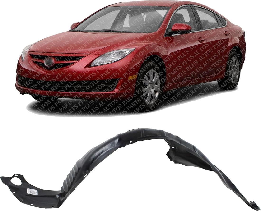 Front Fender Liner Left Driver Side Direct Replacement Compatible With 2006-2008 Mazda 6 MA1248132 GJ6A56140N
