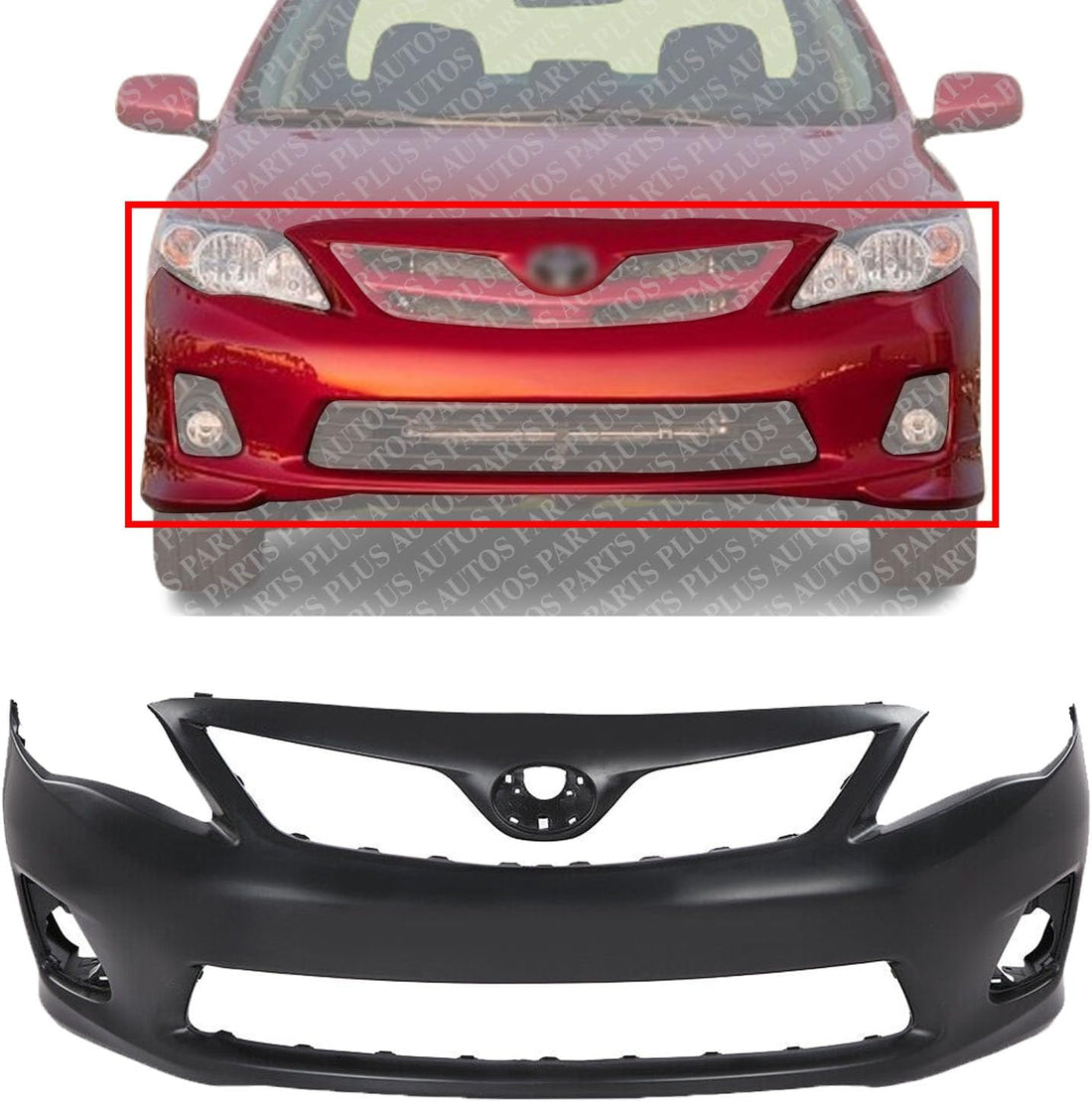Front Bumper Cover Primed Direct Replacement Compatible With 2011-2013 Toyota Corolla TO1000372 5211903901