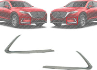 Set Of 2 Front Bumper Molding Chrome Left Driver & Right Passenger Side Direct Replacement Compatible With 2016-2023 Mazda CX-9 MA1046103 MA1047103 TK5050130A TK5050120A