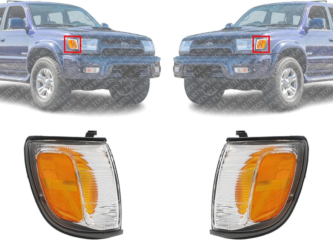 AUTOS PARTS PLUS Set Of 2 Front Corner Lights Assembly Right Passenger & Left Driver Side Direct Replacement Compatible With 1999-2002 Toyota 4Runner TO2520157 TO2521157 8162035340 8161035330