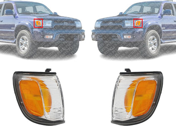 AUTOS PARTS PLUS Set Of 2 Front Corner Lights Assembly Right Passenger & Left Driver Side Direct Replacement Compatible With 1999-2002 Toyota 4Runner TO2520157 TO2521157 8162035340 8161035330
