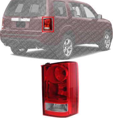 Tail Light Assembly Left Driver Side Direct Replacement Compatible With 2009-2015 Honda Pilot HO2800174 33550SZAA02