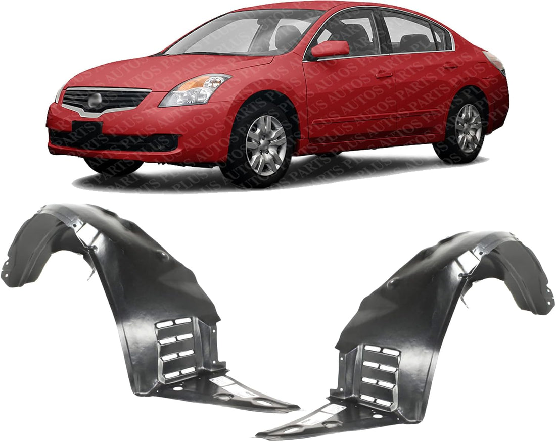 Set Of 2 Front Fender Liner Plastic Left Driver & Right Passenger Side Direct Replacement Compatible With 2007-2013 Nissan Altima NI1251135 NI1250135 63840ZX00A 63841ZX00A