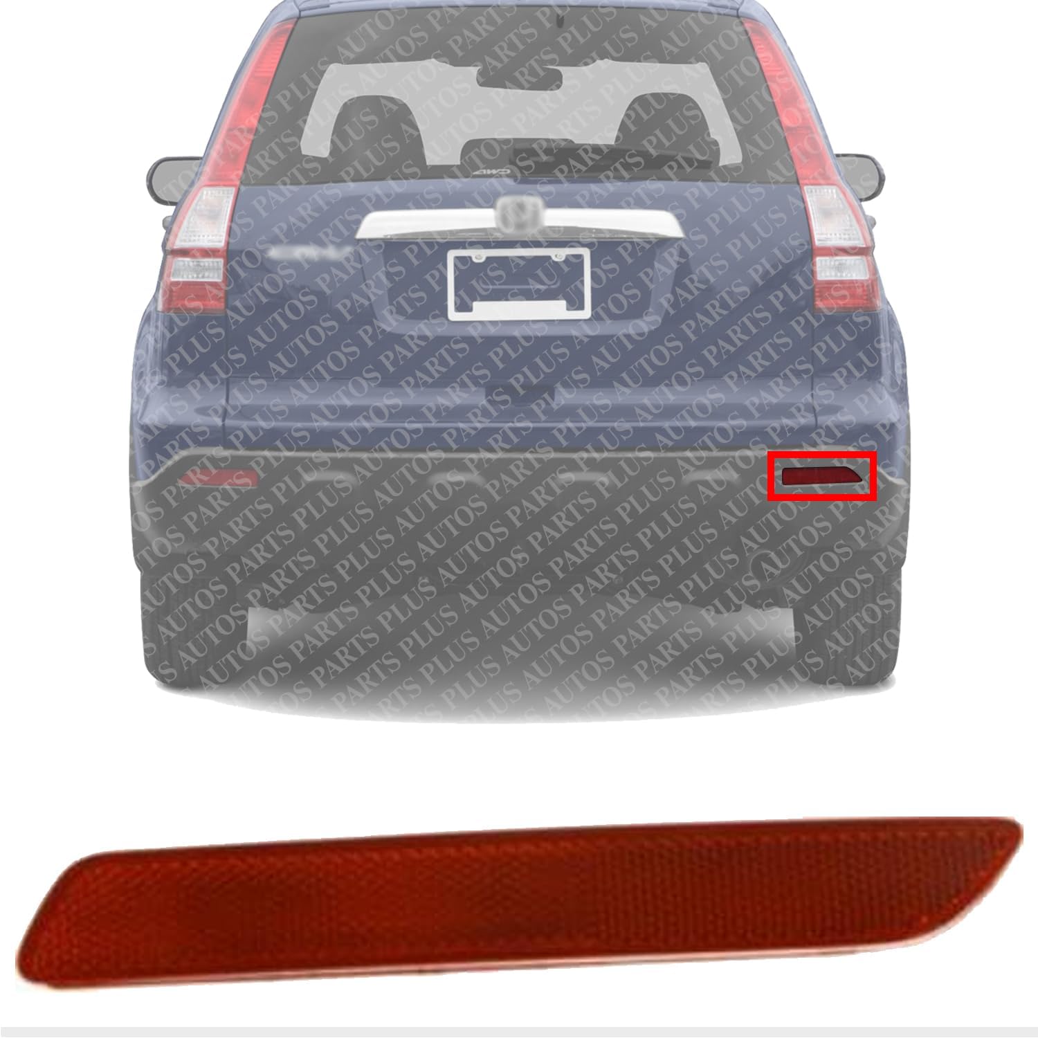 Rear Bumper Reflector Right Passenger Side Direct Replacement Compatible With 2010-2011 Honda CR-V HO1185101 33505SWAJ01