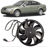 Front A/C Condenser Cooling Fan Assembly Direct Replacement Compatible with 2002-2004 Volkswagen Passat VW3115105 8D0959455R