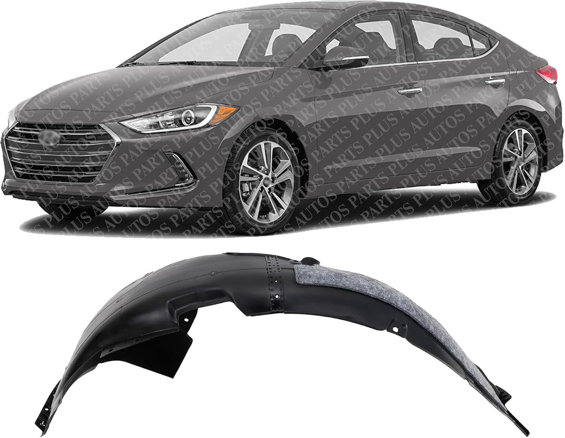 Front Fender Liner Left Driver Side Direct Replacement Compatible With 2017-2018 Hyundai Elantra HY1248161 86811F3000