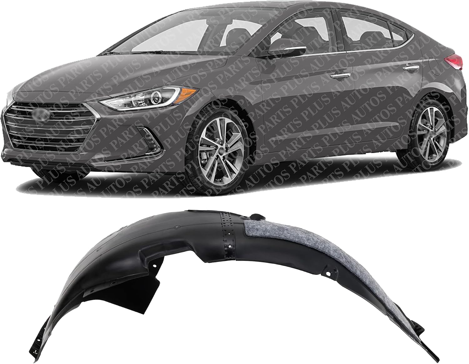 Front Fender Liner Left Driver Side Direct Replacement Compatible With 2017-2018 Hyundai Elantra HY1248161 86811F3000