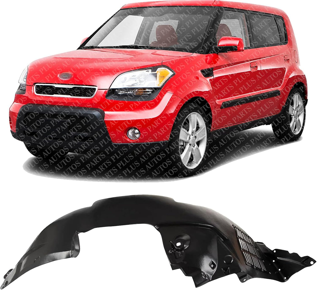 Front Fender Liner Left Driver Side Direct Replacement Compatible With 2010-2011 Kia Soul KI1248115 868112K000