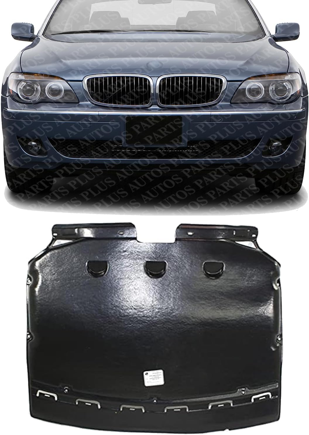 Front Engine Center Splash Shield Under Cover Direct Replacement Compatible with 2002-2008 BMW 7-Series BM1228131 51757153790