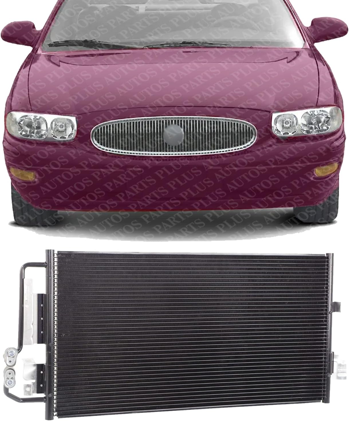 Front A/C Condenser Aluminum Core Direct Replacement Compatible with 2000-2005 Buick LeSabre/Pontiac Bonneville GM3030108 52482155