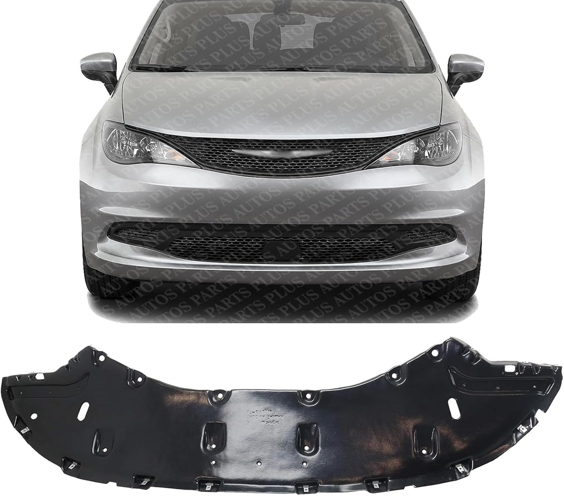 Front Engine Splash Shield Under Cover Plastic Direct Replacement Compatible with 2017-2024 Chrysler Pacifica / 2020-2024 Voyager CH1228142 68273160AF