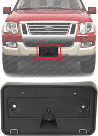 Front License Plate Bracket Primed Plastic Direct Replacement Compatible with 2006-2010 Ford Explorer FO1068127 6L2Z17A385AAA