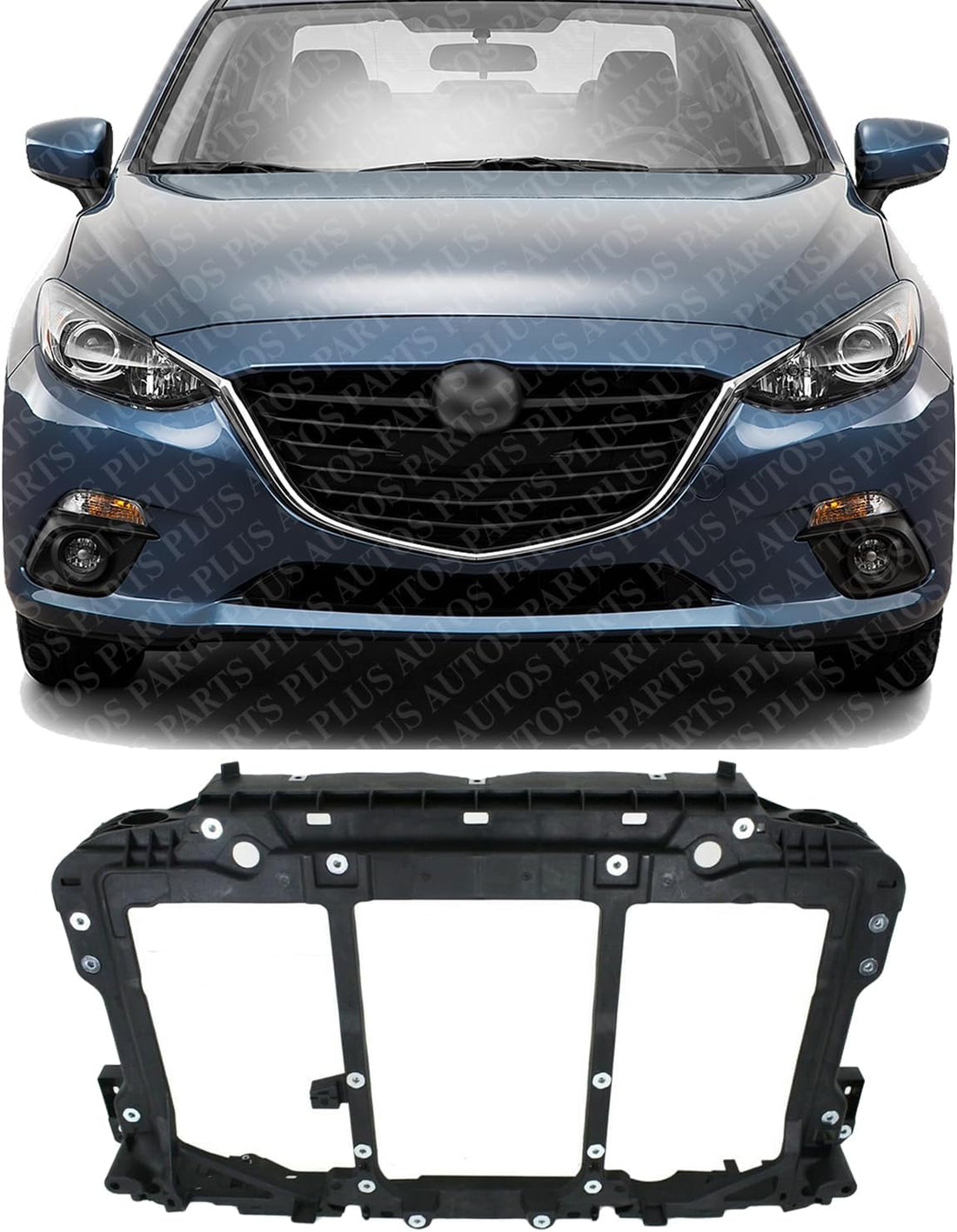 Front Radiator Support Plastic Direct Replacement Compatible With 2014-2018 Mazda 3/2014-2021 6 MA1225149 GHP953110B