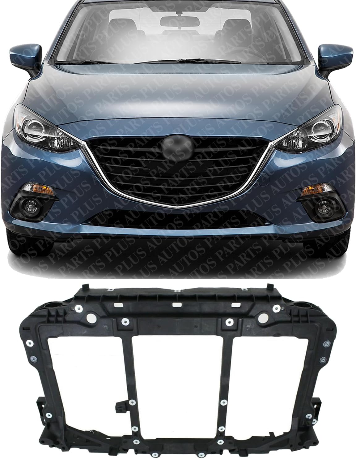 Front Radiator Support Plastic Direct Replacement Compatible With 2014-2018 Mazda 3/2014-2021 6 MA1225149 GHP953110B