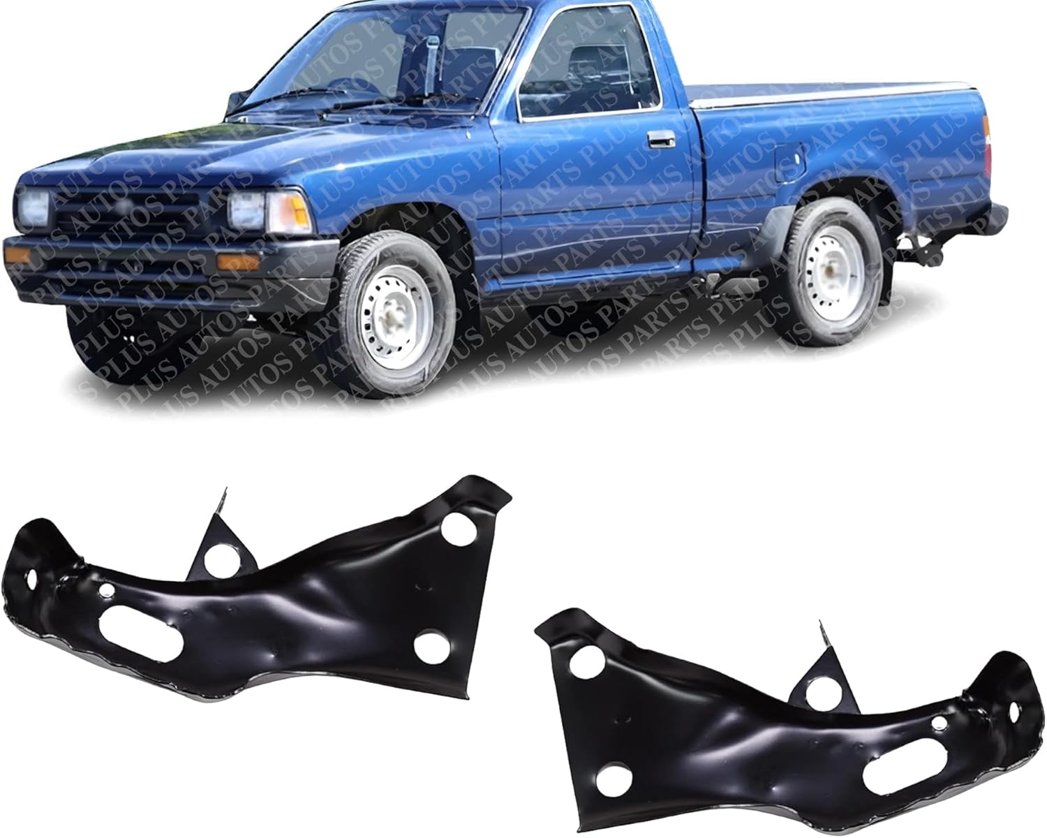 AUTOS PARTS PLUS Set Of 2 Front Bumper Bracket Right Passenger & Left Driver Side Direct Replacement Compatible With 1989-1995 Toyota Pickup TO1067107 TO1066107 5201235060 5201135060