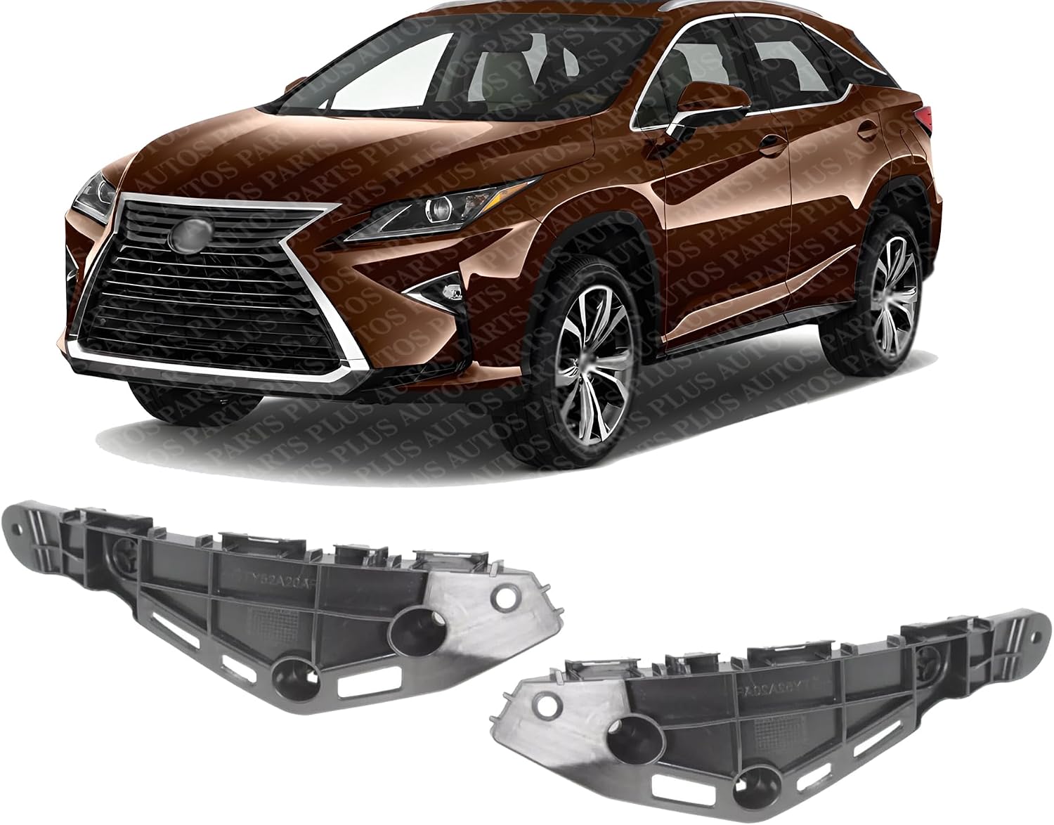 Set Of 2 Front Bumper Retainers Plastic Right Passenger & Left Driver Side Direct Replacement Compatible With 2016-2022 Lexus RX350 / RX450H LX1033117 LX1032117 525350E070 525360E060
