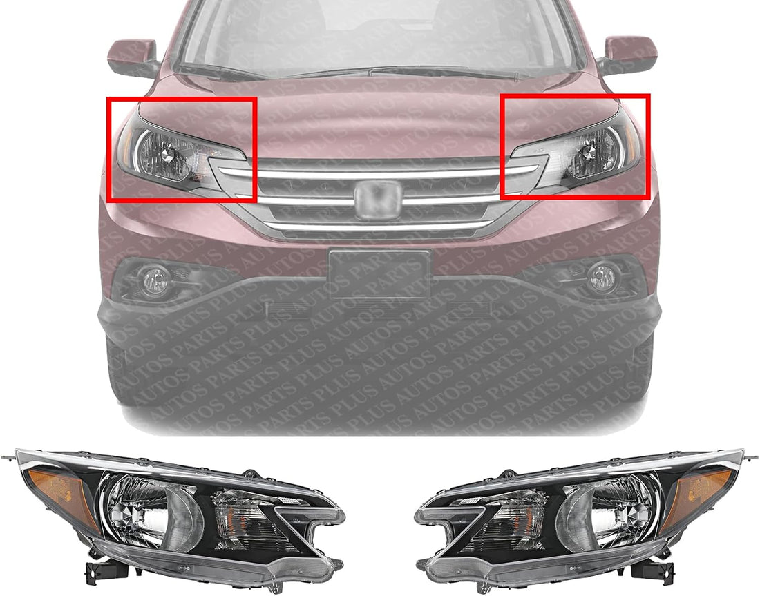 Set Of 2 Front Head Light Assembly Halogen Right Passenger & Left Driver Side Direct Replacement Compatible With 2012-2014 Honda CR-V HO2503148 HO2502148 33100T0AA01 33150T0AA01