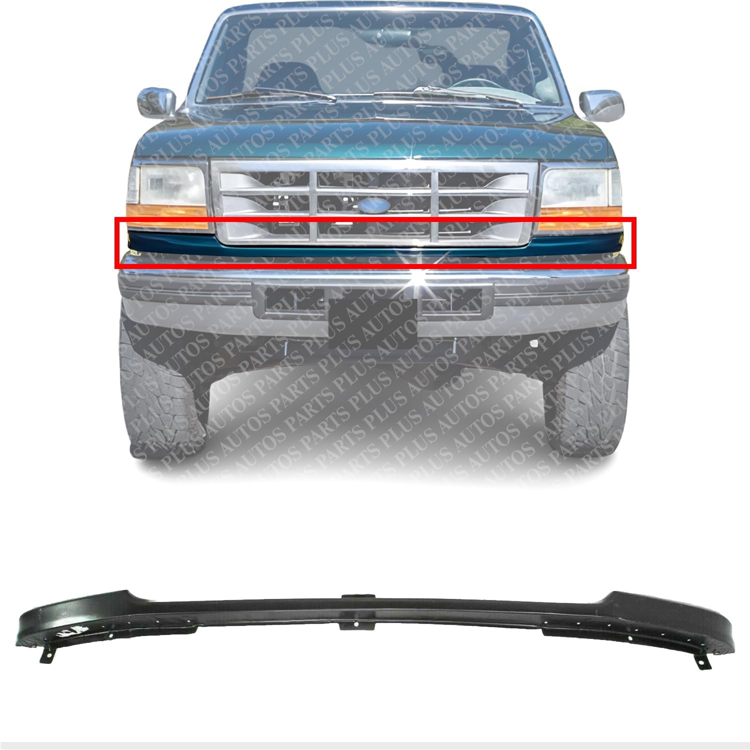 Front Bumper Filler Stone Deflector Between Bumper and Grille Direct Replacement Compatible with 1992-1997 Ford F-Series FO1087122 F2TZ17779A