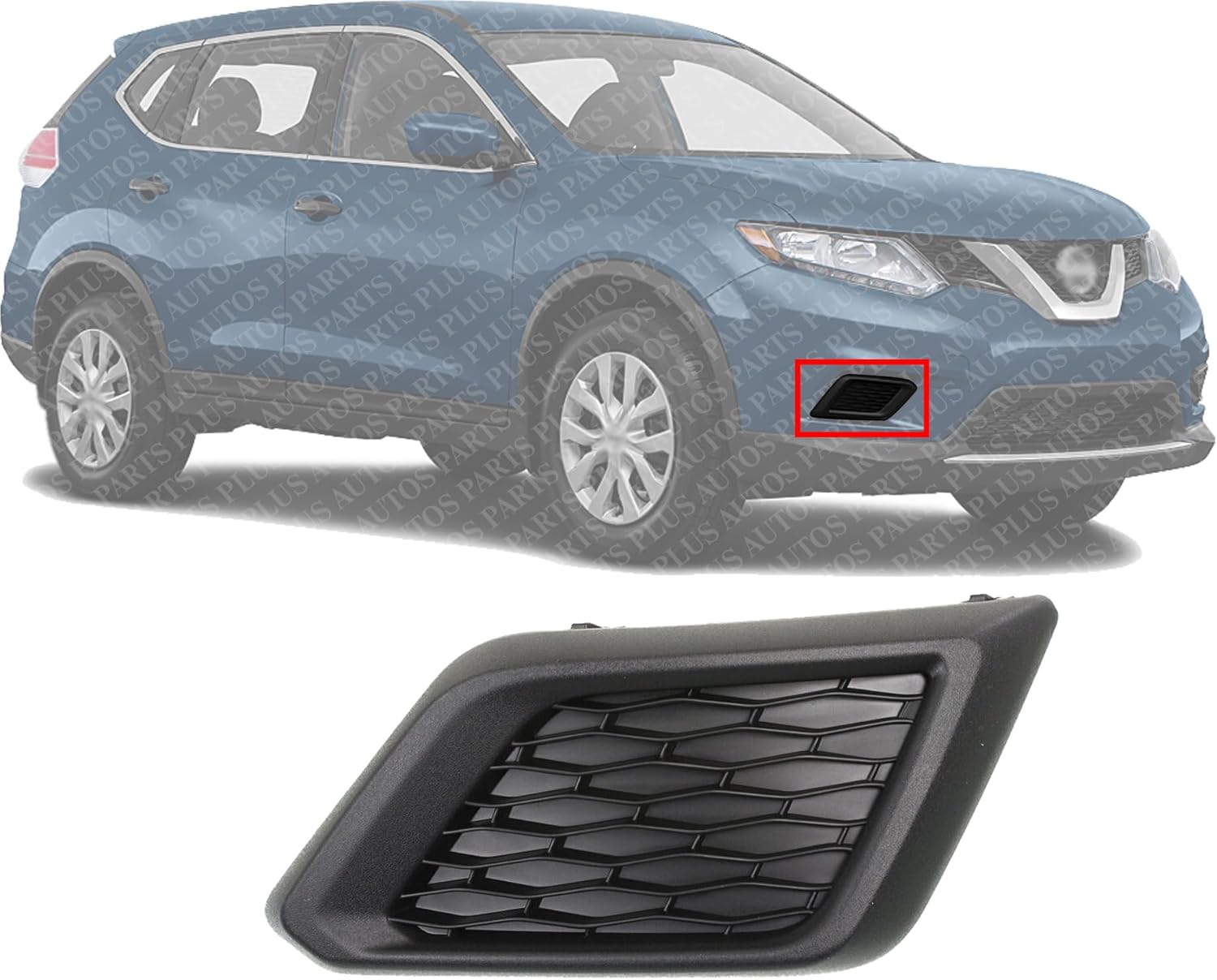 Front Fog Light Cover Textured Right Passenger Side Direct Replacement Compatible With 2014-2016 Nissan Rogue NI1039131 622564BA0A