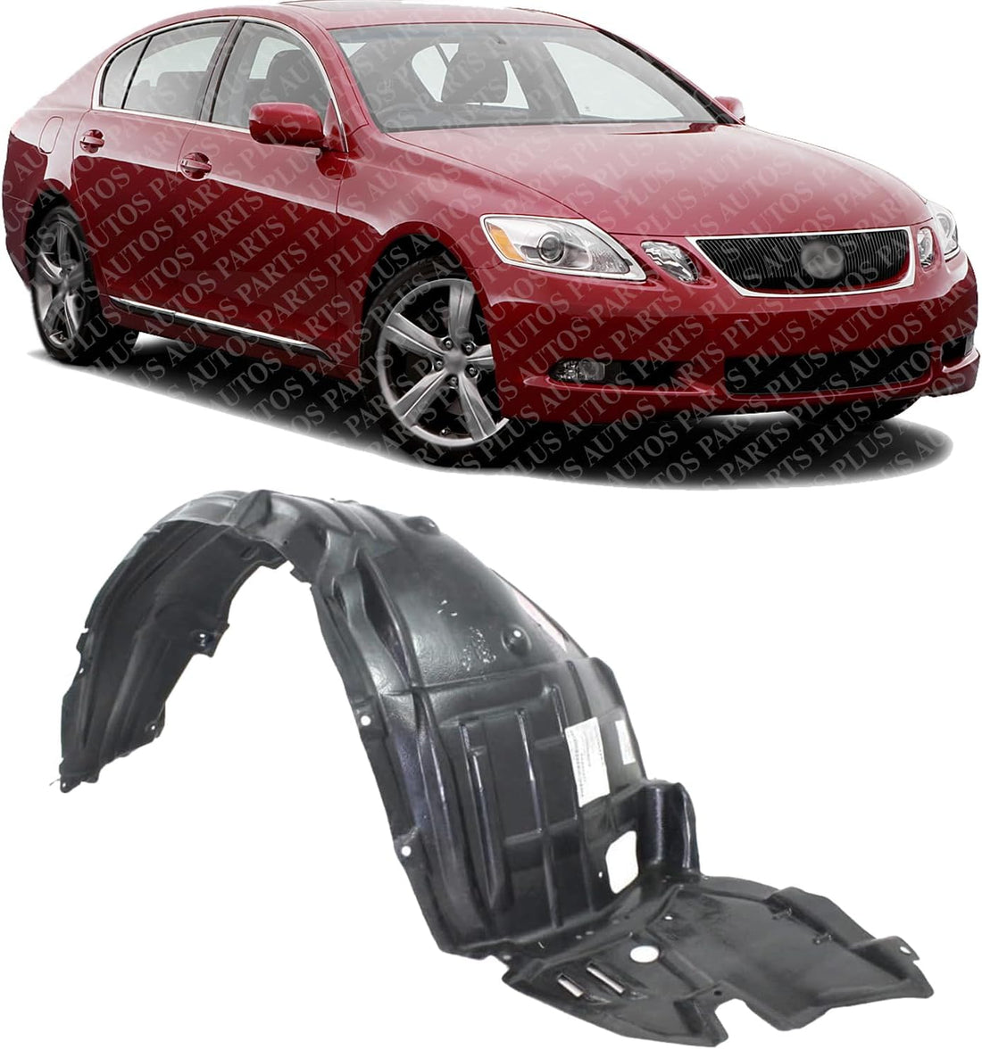 Front Fender Liner Right Passenger Side Direct Replacement Compatible With 2006 Lexus GS300 / 2006-2007 GS430 / 2007 GS350 / GS450h LX1251113 5380530090