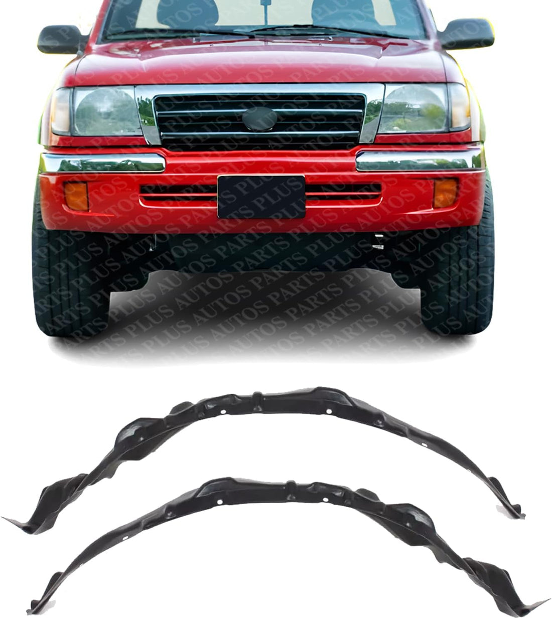 Set Of 2 Front Fender Liner Right Passenger & Left Driver Side Direct Replacement Compatible With 1995-2000 Toyota Tacoma TO1249110 TO1248110 5387504041 5387604041