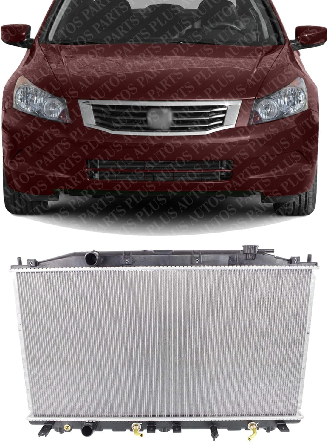 Front Radiator Aluminum Core Direct Replacement Compatible With 2008-2012 Honda Accord HO3010217 19010R40A52