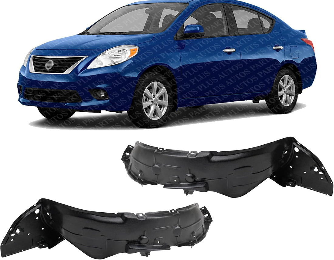 Set Of 2 Front Fender Liner Plastic Left Driver & Right Passenger Side Direct Replacement Compatible With 2012-2014 Nissan Versa NI1249128 NI1248128 638423BA0A-PFM 638433BA0A-PFM