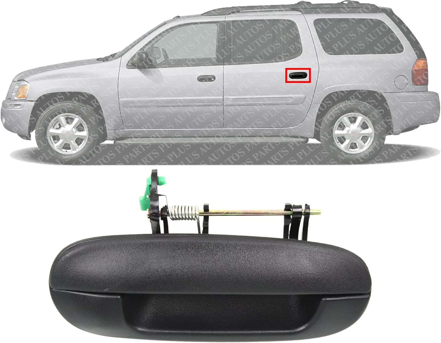 Rear Exterior Door Handle Textured Left Driver Side Direct Replacement Compatible with 2002-2006 Chevrolet Trailblazer / 2002-2009 GMC Envoy GM1521113 15291300